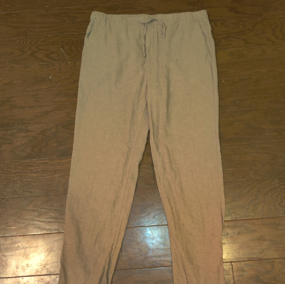 Linen blend trousers